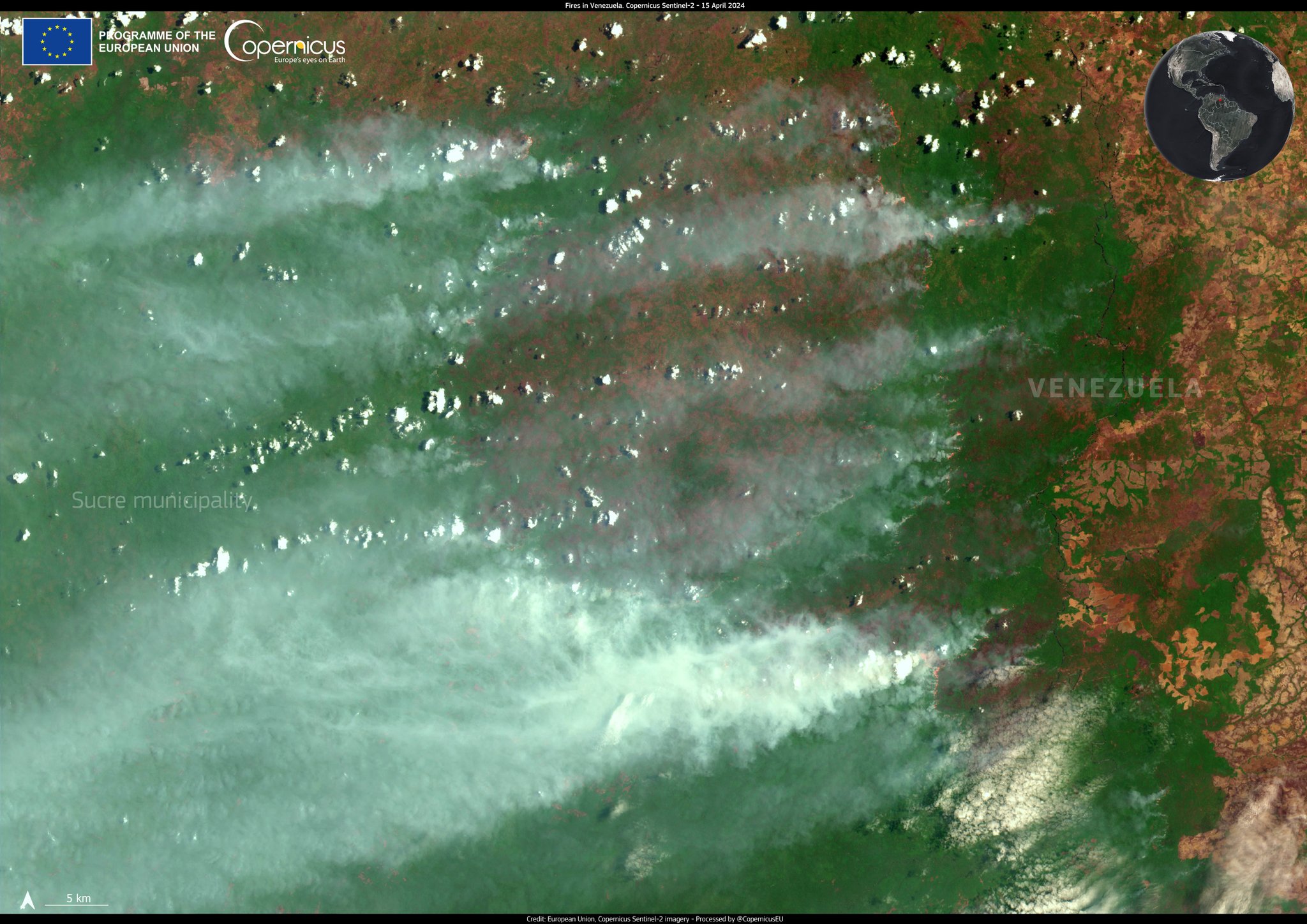 Humareda de proporción espacial: Los incendios forestales en Venezuela son visibles desde fuera del planeta